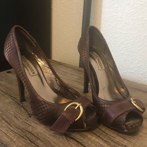 Steve Madden Fabric Platform Peep Toe Heels